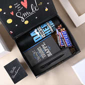 Black Box with Printed Bottle and 2 Snickers